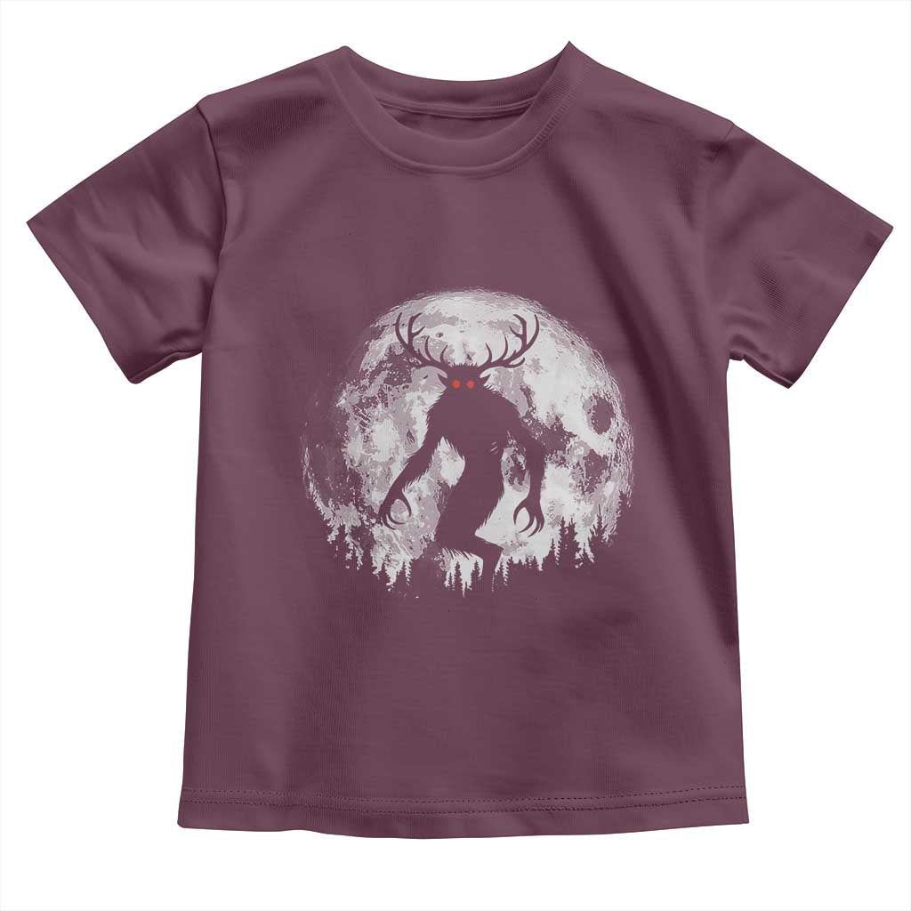 Wendigo Monster Toddler T Shirt Skinwalker Night Stroll Cryptid Full Moon TS11 Maroon Print Your Wear