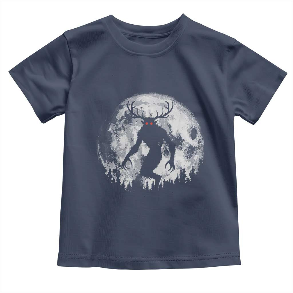 Wendigo Monster Toddler T Shirt Skinwalker Night Stroll Cryptid Full Moon TS11 Navy Print Your Wear