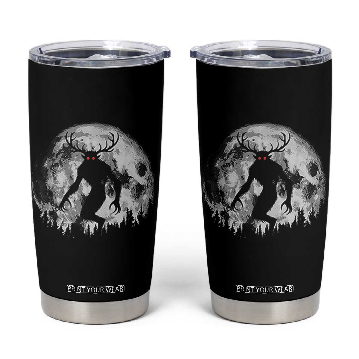 Wendigo Monster Tumbler Cup Skinwalker Night Stroll Cryptid Full Moon TS11 Black Print Your Wear