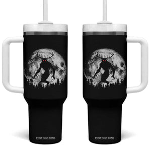Wendigo Monster Tumbler With Handle Skinwalker Night Stroll Cryptid Full Moon TS11 One Size: 40 oz Black Print Your Wear