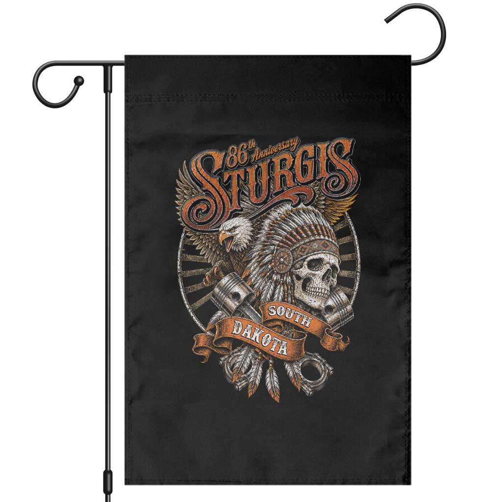 Sturgis South Dakota Indian American Rider Skull 86th Anniversary Garden Flag TS11 Black Print Your Wear