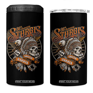 Sturgis South Dakota Indian American Rider Skull 86th Anniversary 4 in 1 Can Cooler Tumbler
