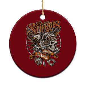 Sturgis South Dakota Indian American Rider Skull 86th Anniversary Ceramic Ornament