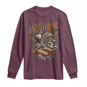 Sturgis South Dakota Indian American Rider Skull 86th Anniversary Long Sleeve Shirt