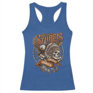 Sturgis South Dakota Indian American Rider Skull 86th Anniversary Racerback Tank Top