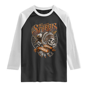Sturgis South Dakota Indian American Rider Skull 86th Anniversary Raglan Shirt