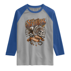 Sturgis South Dakota Indian American Rider Skull 86th Anniversary Raglan Shirt