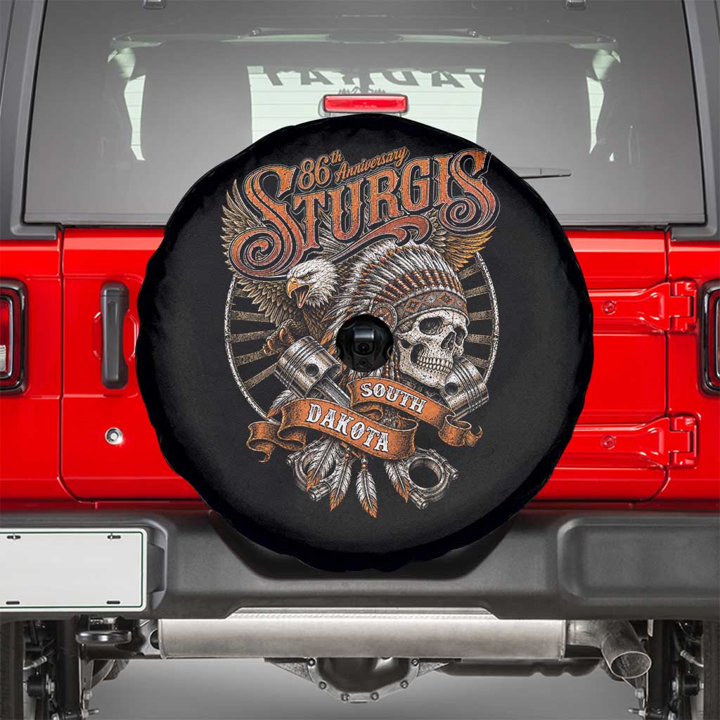 Sturgis South Dakota Indian American Rider Skull 86th Anniversary Spare Tire Cover