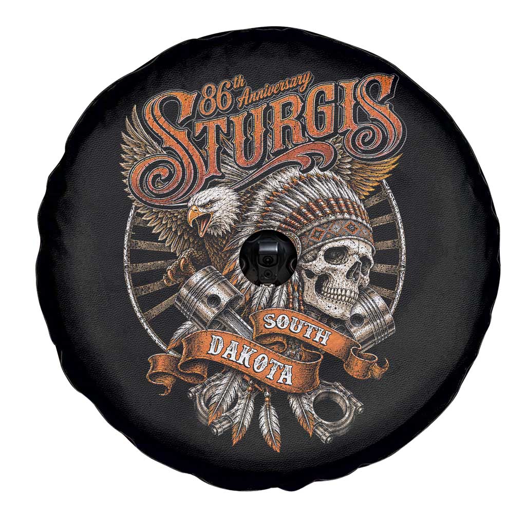 Sturgis South Dakota Indian American Rider Skull 86th Anniversary Spare Tire Cover