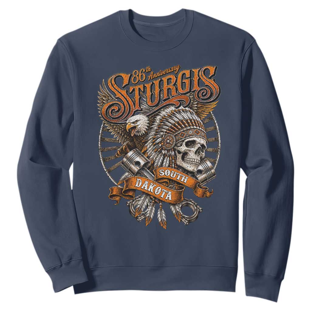 Sturgis South Dakota Indian American Rider Skull 86th Anniversary Sweatshirt