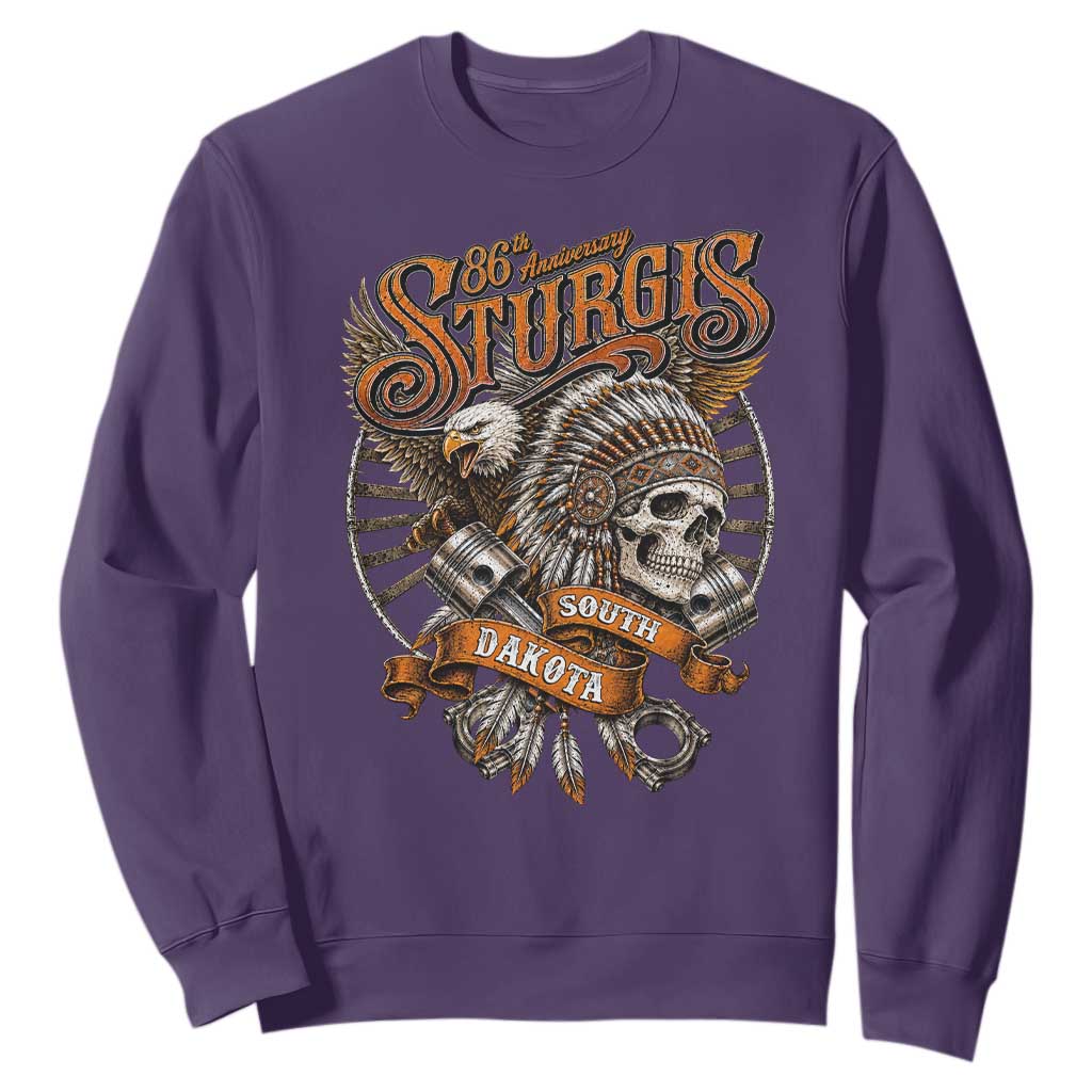 Sturgis South Dakota Indian American Rider Skull 86th Anniversary Sweatshirt