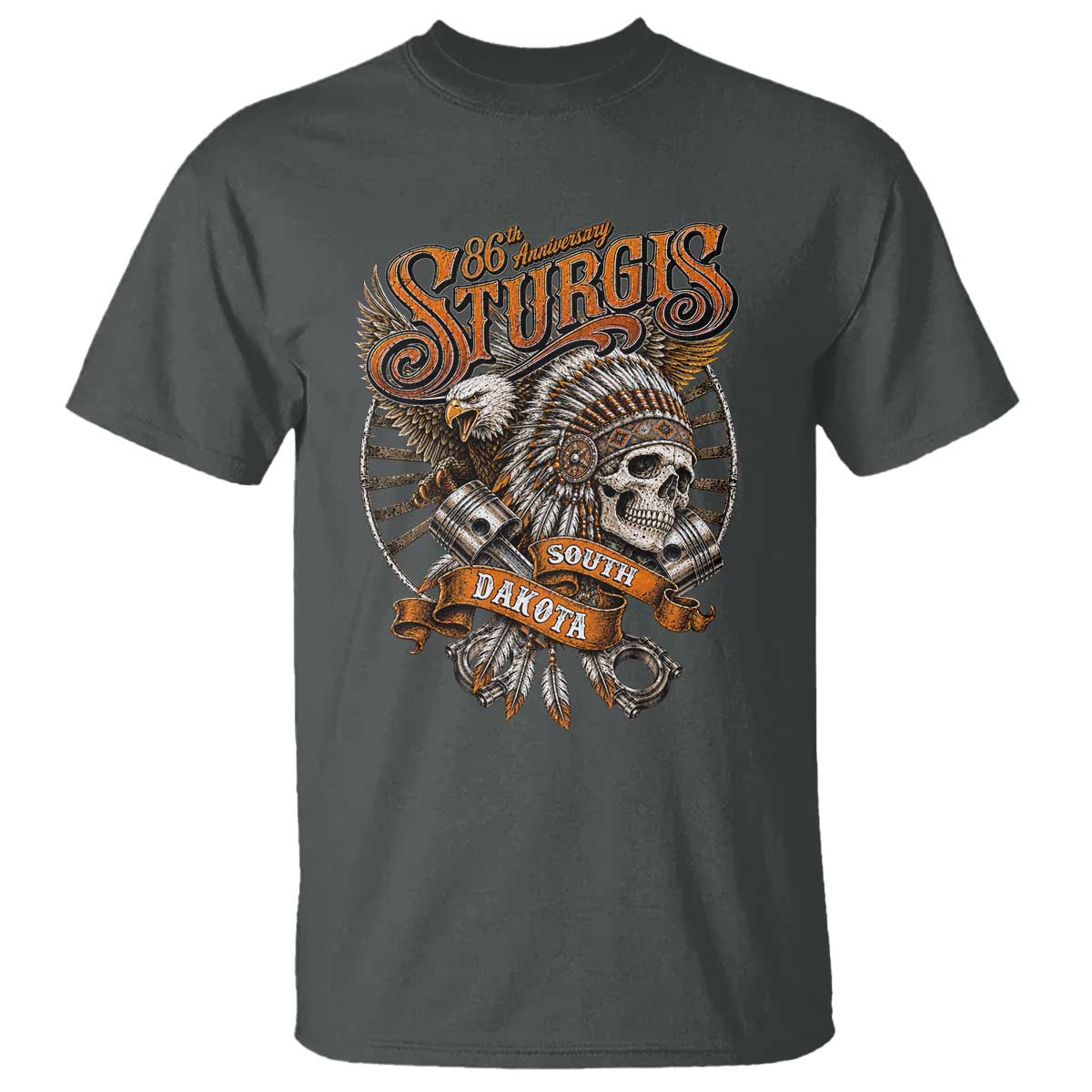 Sturgis South Dakota Indian American Rider Skull 86th Anniversary T Shirt