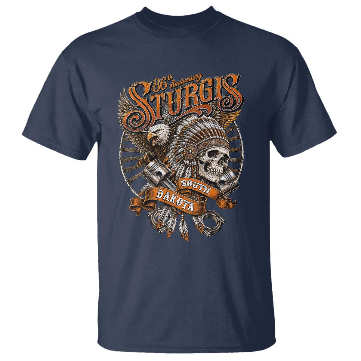 Sturgis South Dakota Indian American Rider Skull 86th Anniversary T Shirt