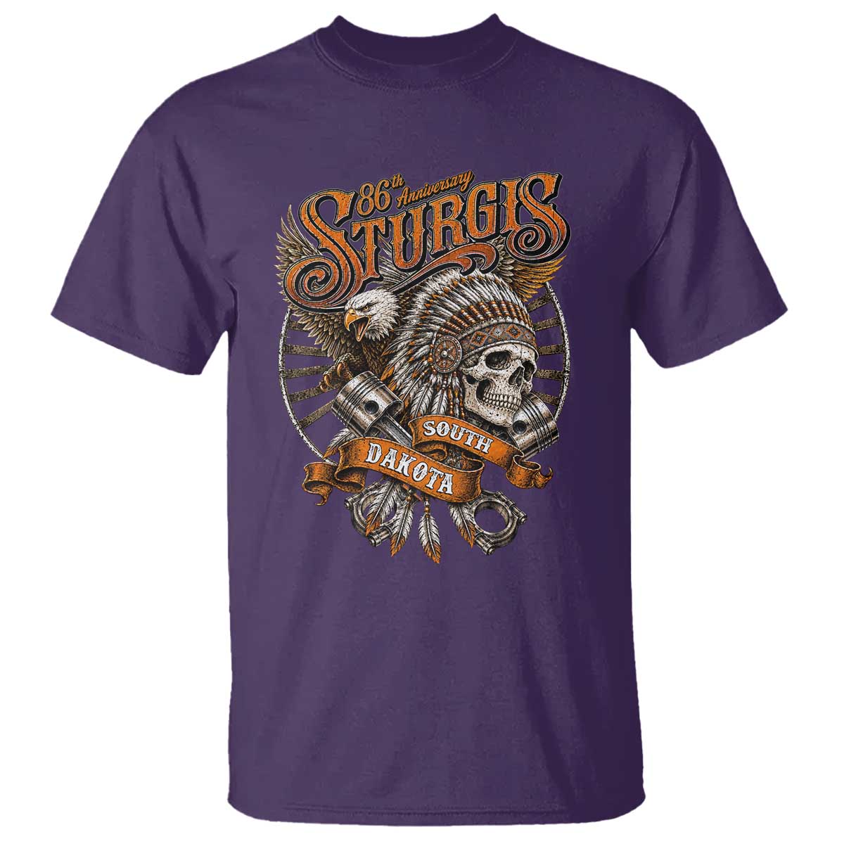 Sturgis South Dakota Indian American Rider Skull 86th Anniversary T Shirt