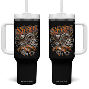 Sturgis South Dakota Indian American Rider Skull 86th Anniversary Tumbler With Handle