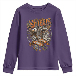 Sturgis South Dakota Indian American Rider Skull 86th Anniversary Youth Sweatshirt