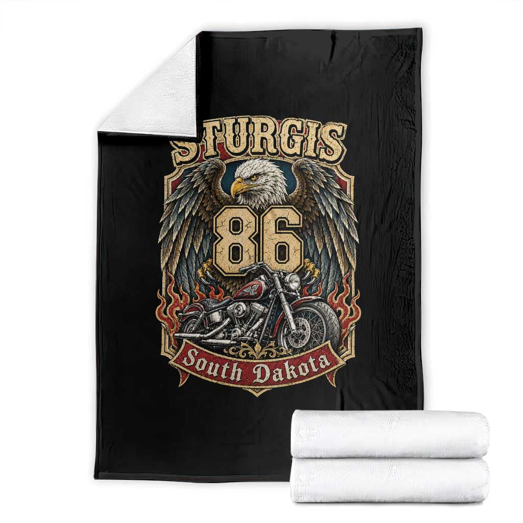 Sturgis South Dakota Motorcycle Lover Eagle 86th Anniversary Throw Blanket