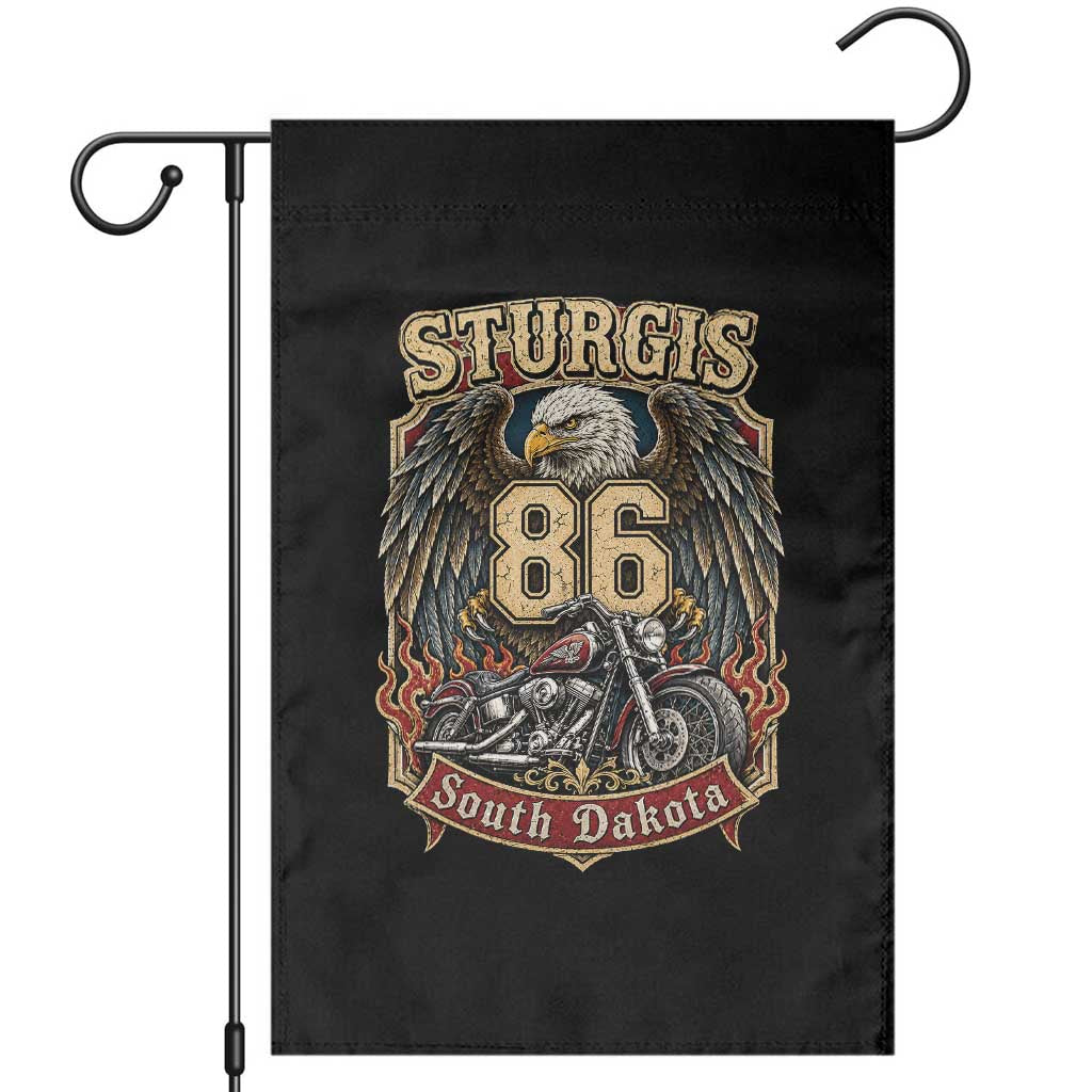 Sturgis South Dakota Motorcycle Lover Eagle 86th Anniversary Garden Flag TS11 Black Print Your Wear