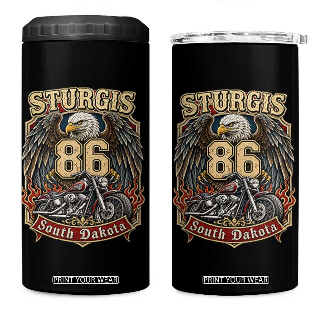 Sturgis South Dakota Motorcycle Lover Eagle 86th Anniversary 4 in 1 Can Cooler Tumbler