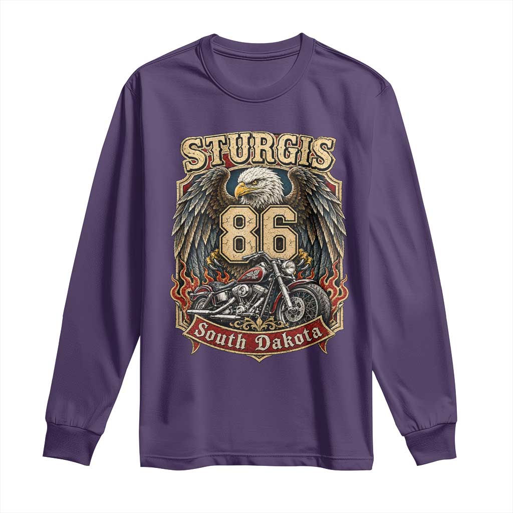 Sturgis South Dakota Motorcycle Lover Eagle 86th Anniversary Long Sleeve Shirt