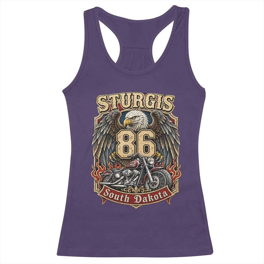 Sturgis South Dakota Motorcycle Lover Eagle 86th Anniversary Racerback Tank Top