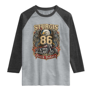Sturgis South Dakota Motorcycle Lover Eagle 86th Anniversary Raglan Shirt