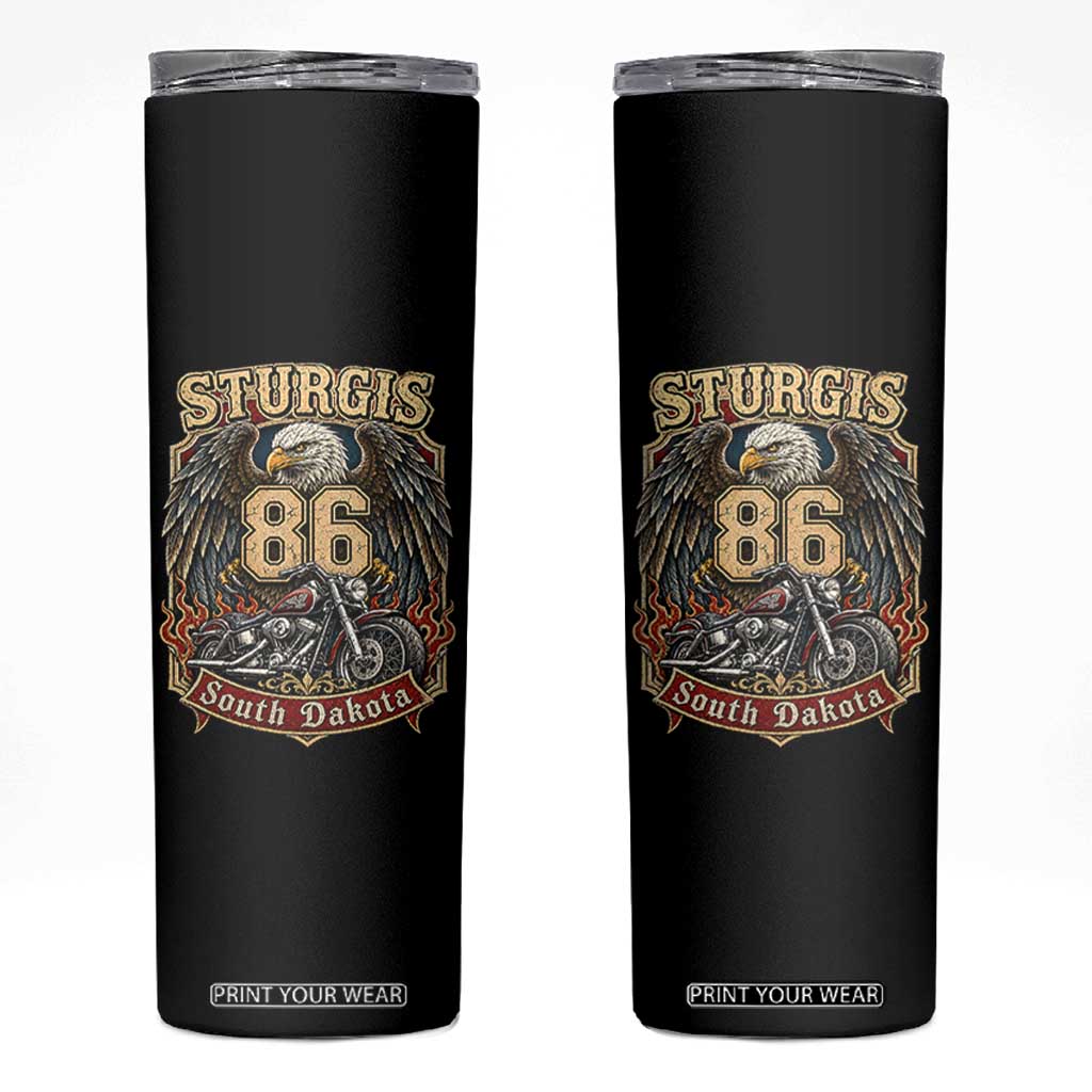 Sturgis South Dakota Motorcycle Lover Eagle 86th Anniversary Skinny Tumbler