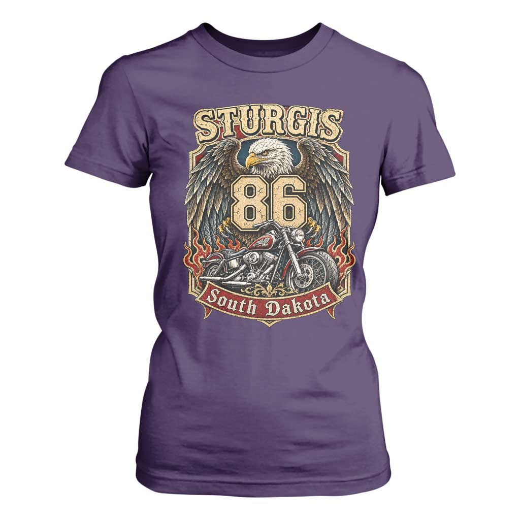 Sturgis South Dakota Motorcycle Lover Eagle 86th Anniversary T Shirt For Women