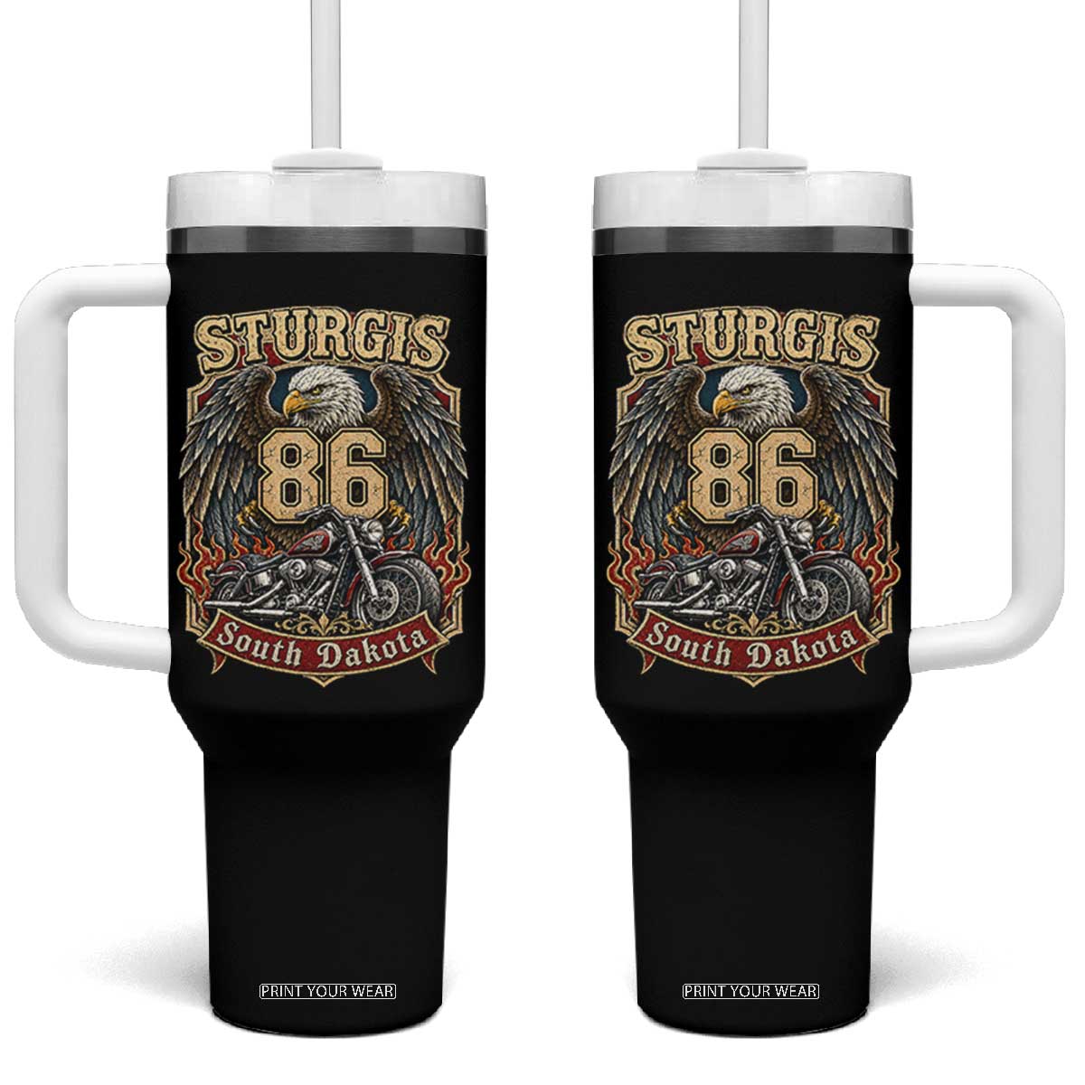 Sturgis South Dakota Motorcycle Lover Eagle 86th Anniversary Tumbler With Handle