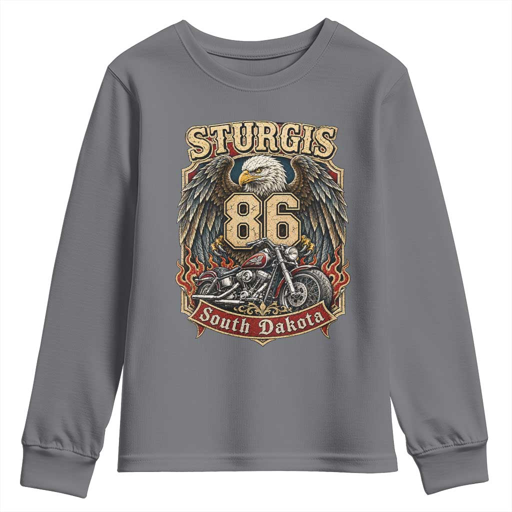 Sturgis South Dakota Motorcycle Lover Eagle 86th Anniversary Youth Sweatshirt
