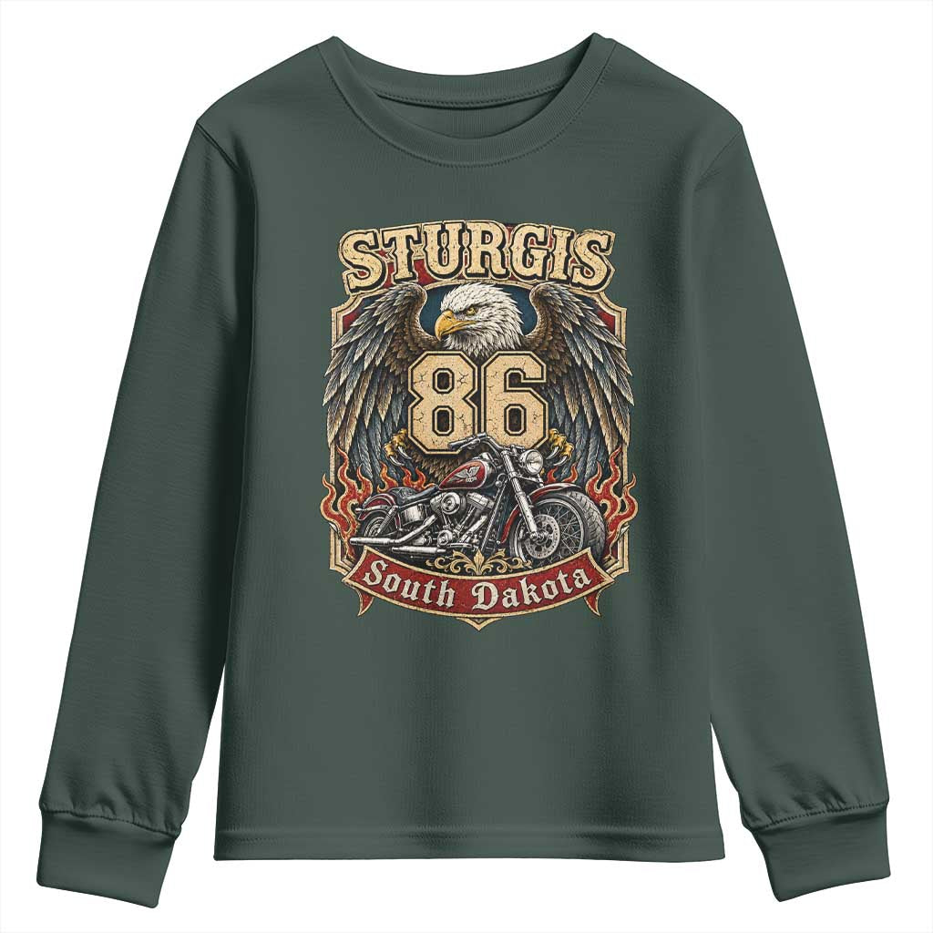 Sturgis South Dakota Motorcycle Lover Eagle 86th Anniversary Youth Sweatshirt