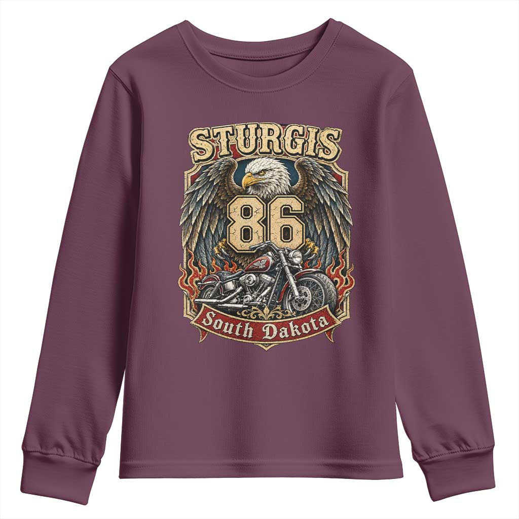 Sturgis South Dakota Motorcycle Lover Eagle 86th Anniversary Youth Sweatshirt