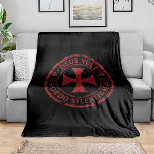 Deus Vult Ordo Silentium Knights Templar Est 1119 Throw Blanket Crusader Cross
