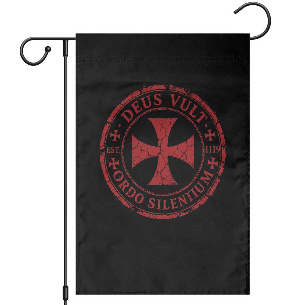 Deus Vult Ordo Silentium Knights Templar Est 1119 Garden Flag Crusader Cross