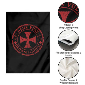 Deus Vult Ordo Silentium Knights Templar Est 1119 Garden Flag Crusader Cross