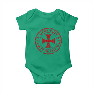 Deus Vult Ordo Silentium Knights Templar Est 1119 Baby Onesie Crusader Cross