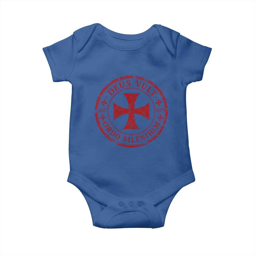 Deus Vult Ordo Silentium Knights Templar Est 1119 Baby Onesie Crusader Cross