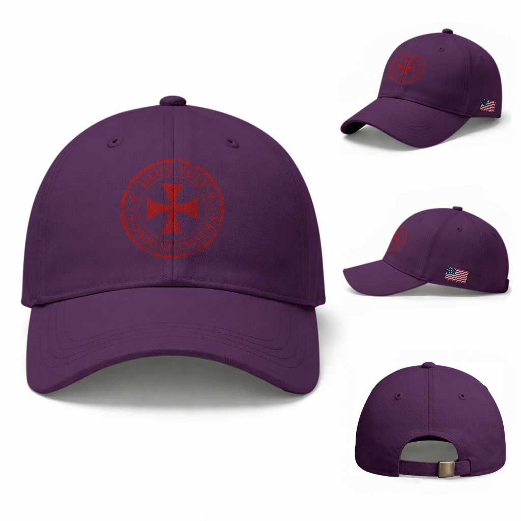 Deus Vult Ordo Silentium Knights Templar Est 1119 Baseball Cap Crusader Cross