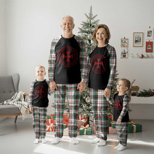 Deus Vult Ordo Silentium Knights Templar Est 1119 Plaid Pajama Set Crusader Cross