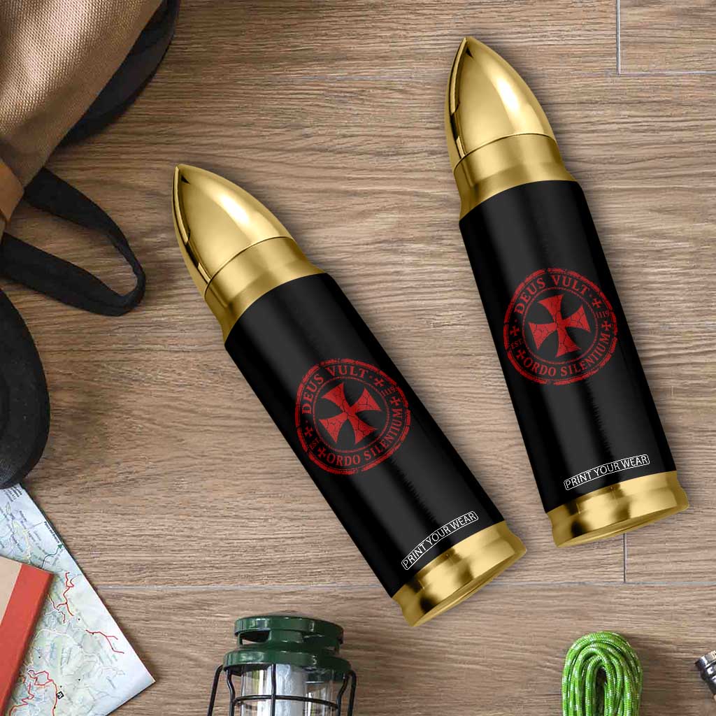 Deus Vult Ordo Silentium Knights Templar Est 1119 Bullet Tumbler Crusader Cross