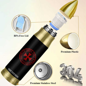 Deus Vult Ordo Silentium Knights Templar Est 1119 Bullet Tumbler Crusader Cross