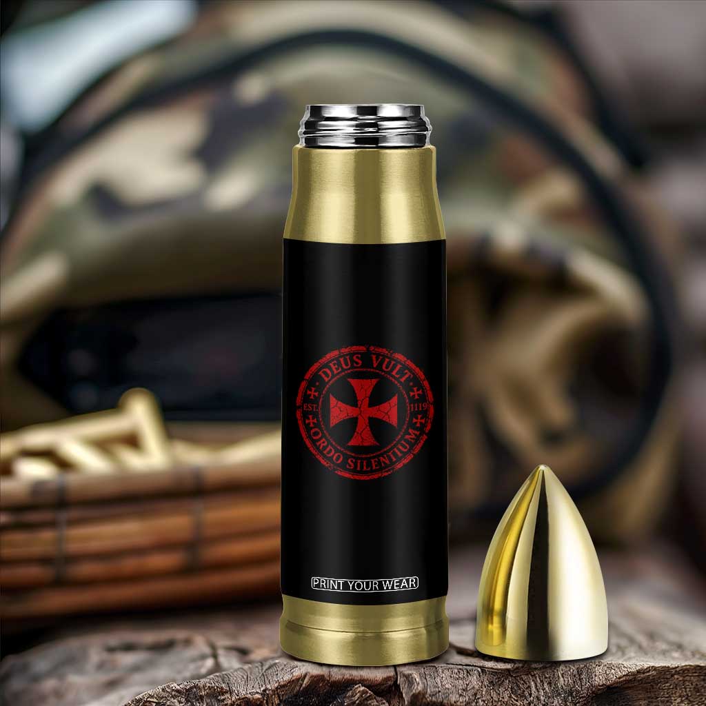 Deus Vult Ordo Silentium Knights Templar Est 1119 Bullet Tumbler Crusader Cross