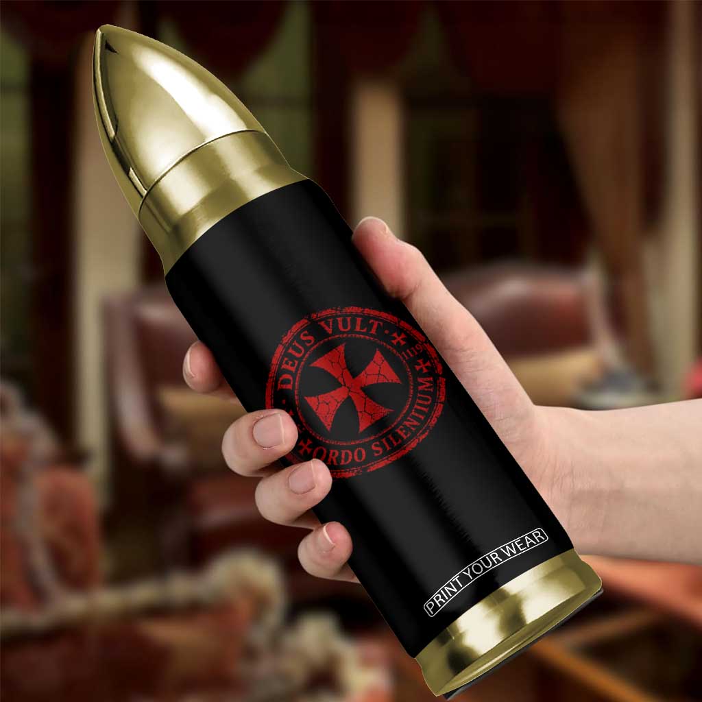 Deus Vult Ordo Silentium Knights Templar Est 1119 Bullet Tumbler Crusader Cross