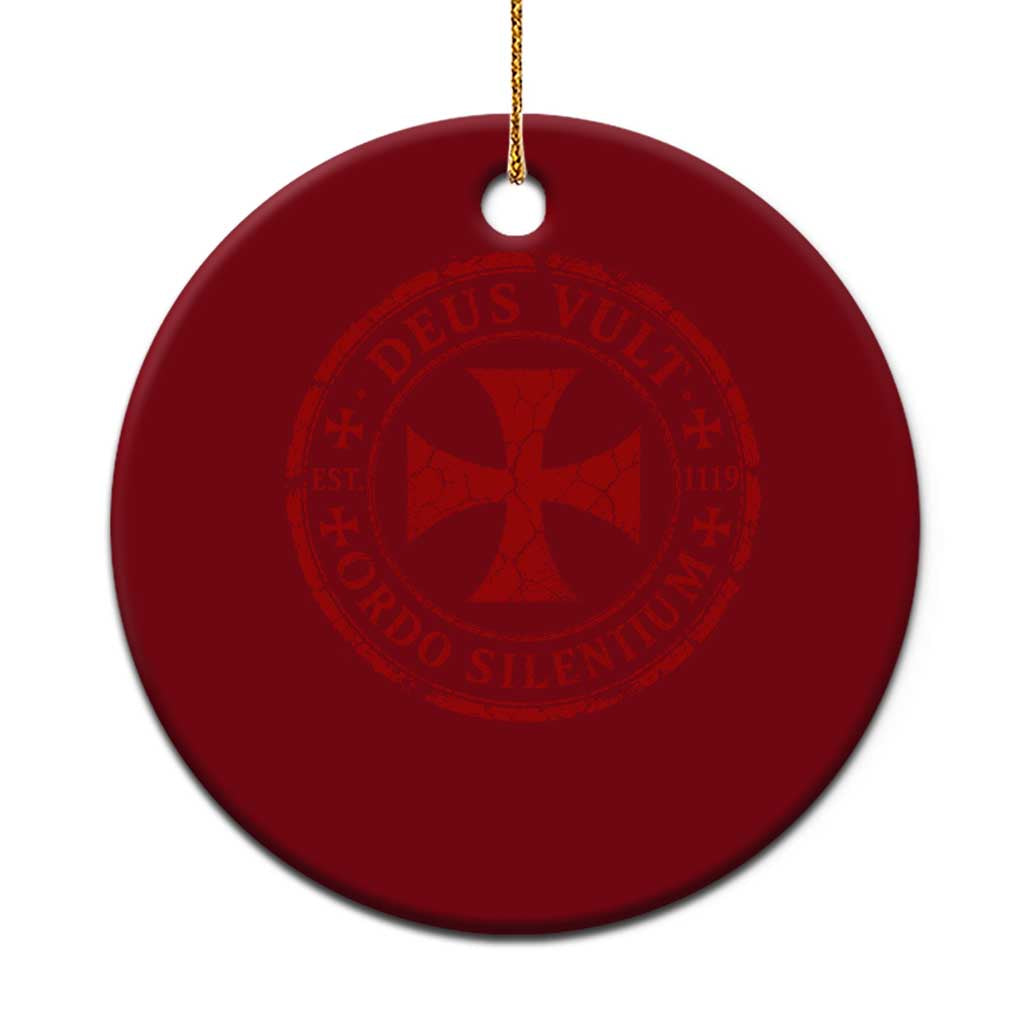 Deus Vult Ordo Silentium Knights Templar Est 1119 Ceramic Ornament Crusader Cross TS11 1pc Red Print Your Wear