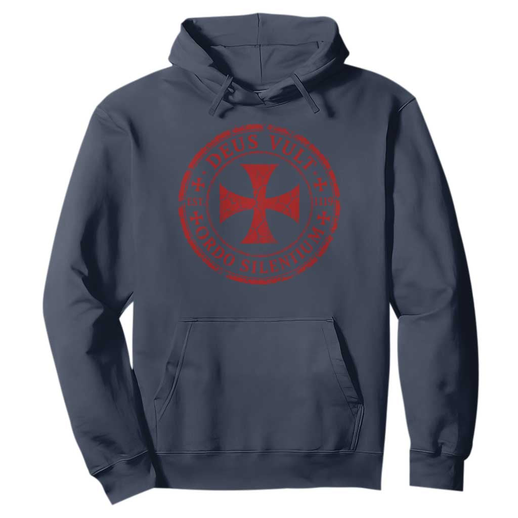 Deus Vult Ordo Silentium Knights Templar Est 1119 Hoodie Crusader Cross