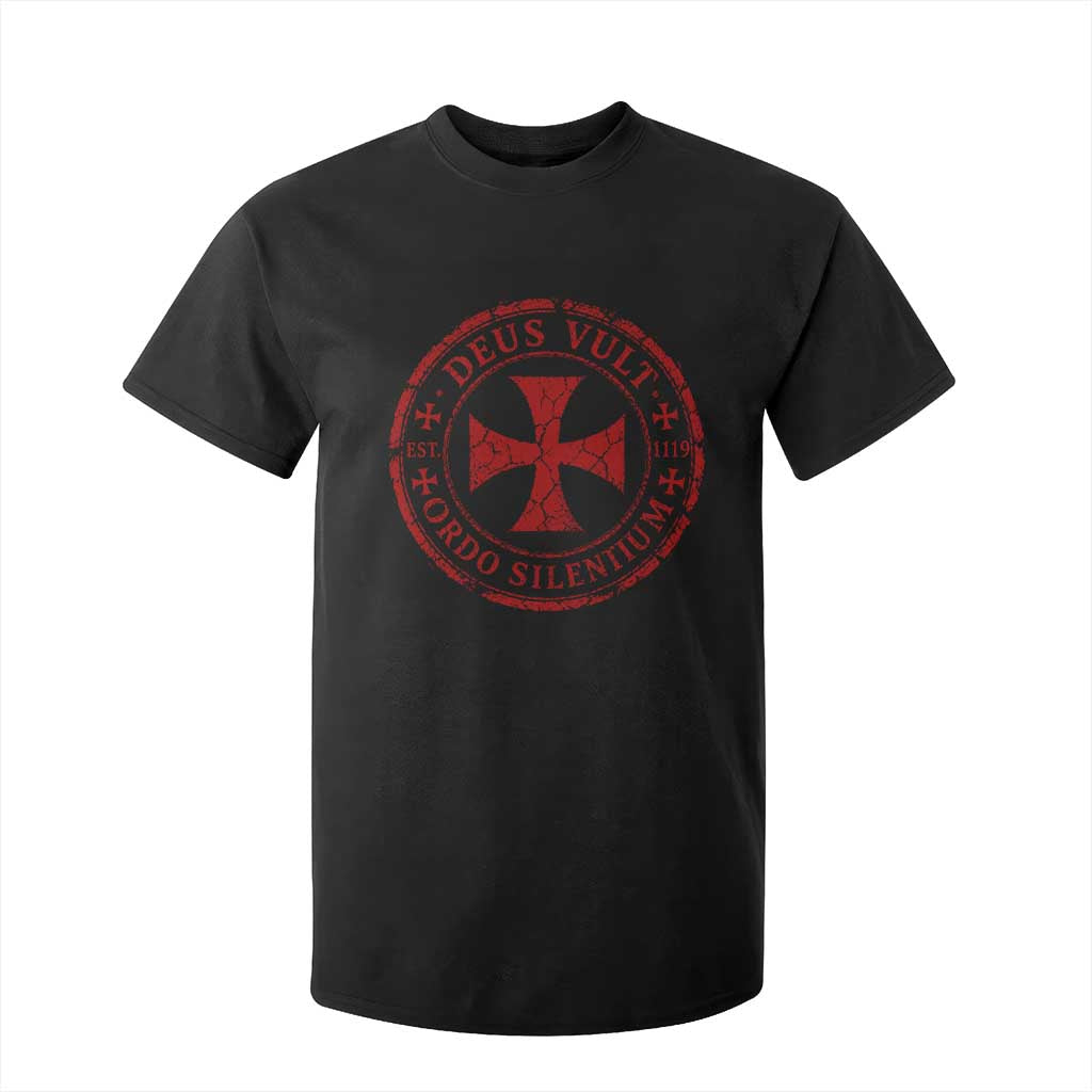 Deus Vult Ordo Silentium Knights Templar Est 1119 T Shirt For Kid Crusader Cross