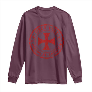 Deus Vult Ordo Silentium Knights Templar Est 1119 Long Sleeve Shirt Crusader Cross