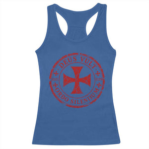 Deus Vult Ordo Silentium Knights Templar Est 1119 Racerback Tank Top Crusader Cross