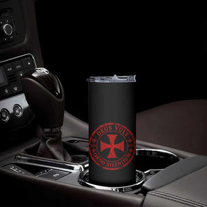 Deus Vult Ordo Silentium Knights Templar Est 1119 Skinny Tumbler Crusader Cross