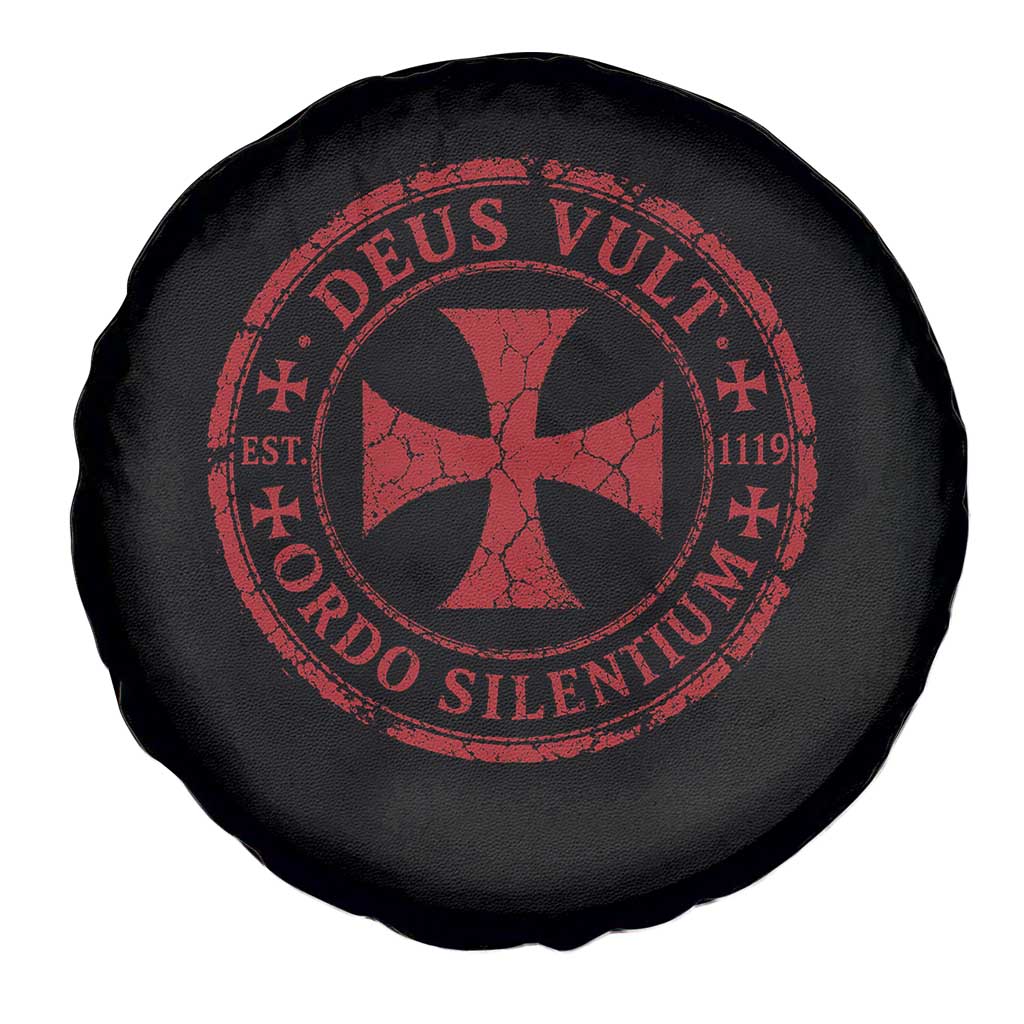 Deus Vult Ordo Silentium Knights Templar Est 1119 Spare Tire Cover Crusader Cross